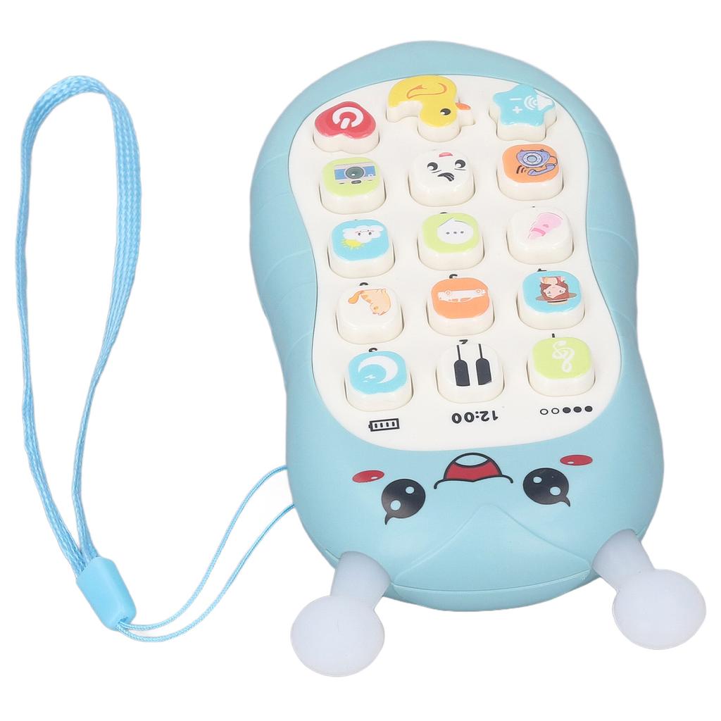 Music Phone Toy Volume Adjustable Soft Wear Resistant Educational Music Teething Toy Gift Blue