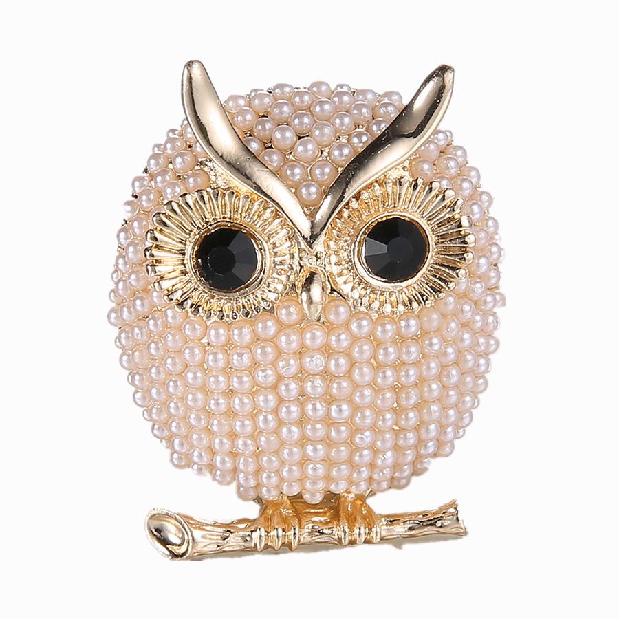 Rinhoo Lovely Owl Brooches Korean Trendy Rhinestone Brooch Badge Pin Bird Animal Party Casual Suit Decoration Badge Corsage Gift