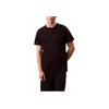 Embroidered Logo Pattern Crew Neck Short Sleeve T-Shirt Men Tops Black NM2748-002