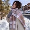 Maillard Color Retro Wool Scarf Women's Winter New Plaid Cashmere Scarf Brown High-end Sense