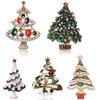Christmas Rhinestone Xmas Tree Brooches for Women Unisex Enamel Pins Banquet Event Party Decoration Clothes Backpack Accessories