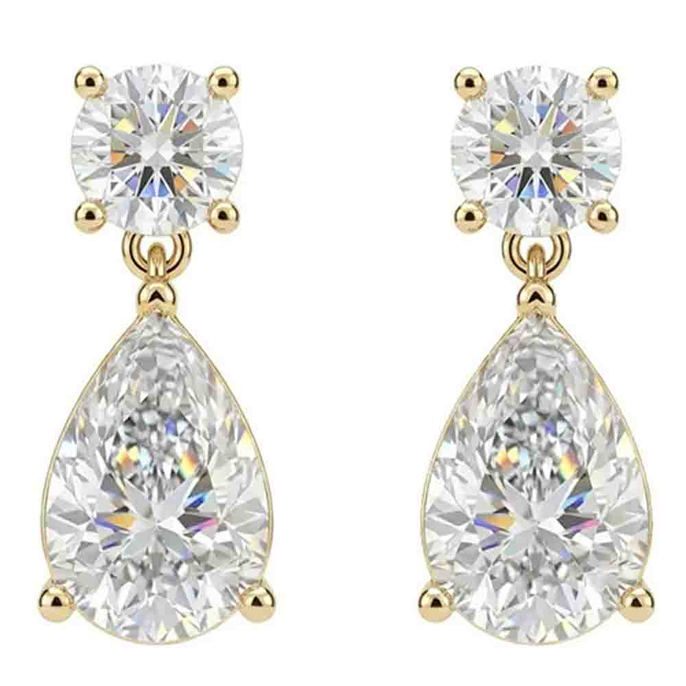 WUIHA 925 Sterling Silver 7 * 10 MM Pear Cut D Color Real GRA Moissanite Diamonds Gemstone Drop Dangle Earrings Fine Jewelry