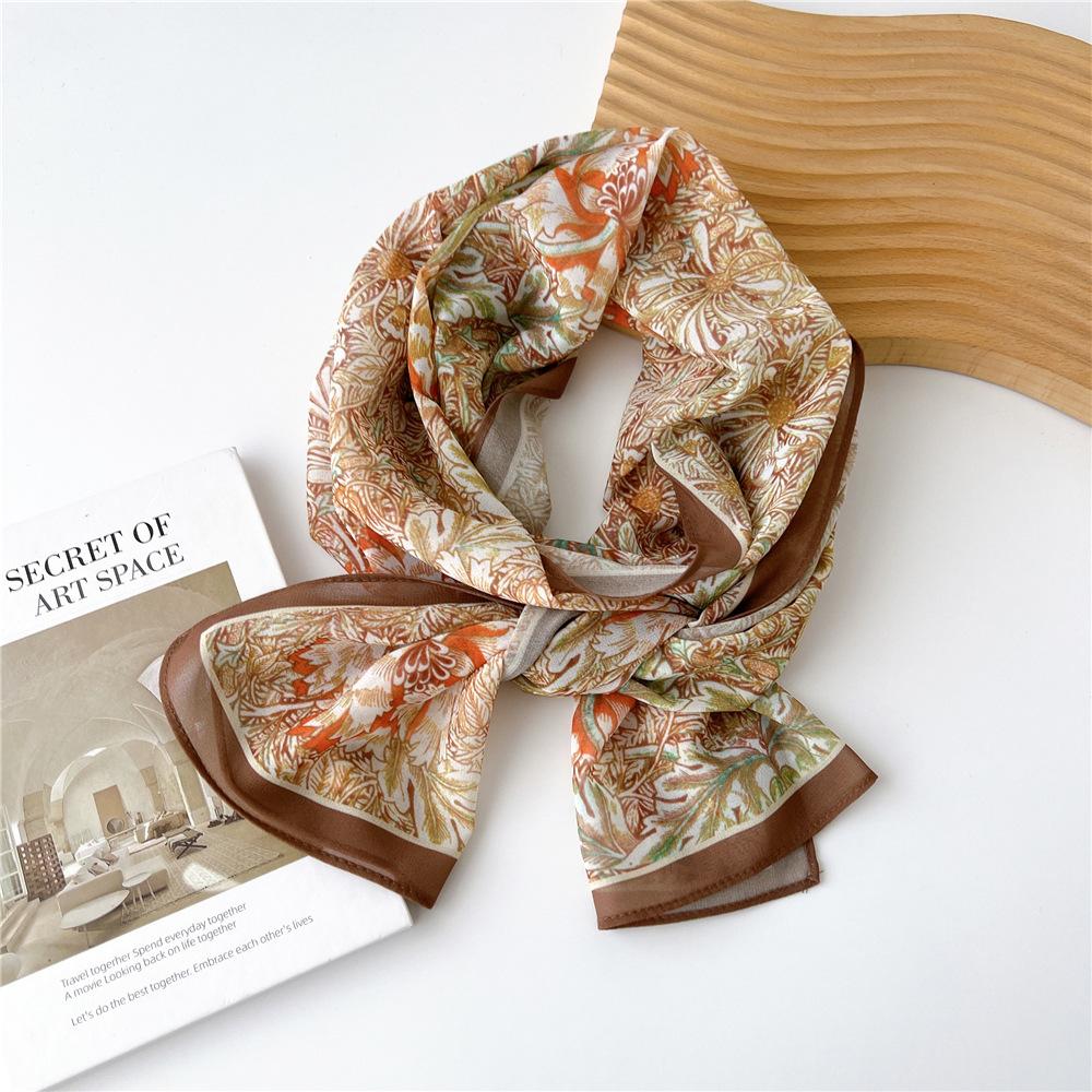 Маленький квадратный шарф из хлопка и льна, шелковый шарф, женский, весна и осень, новый стиль, художественный и универсальный, модный, темпераментный шарф-повязка на голову