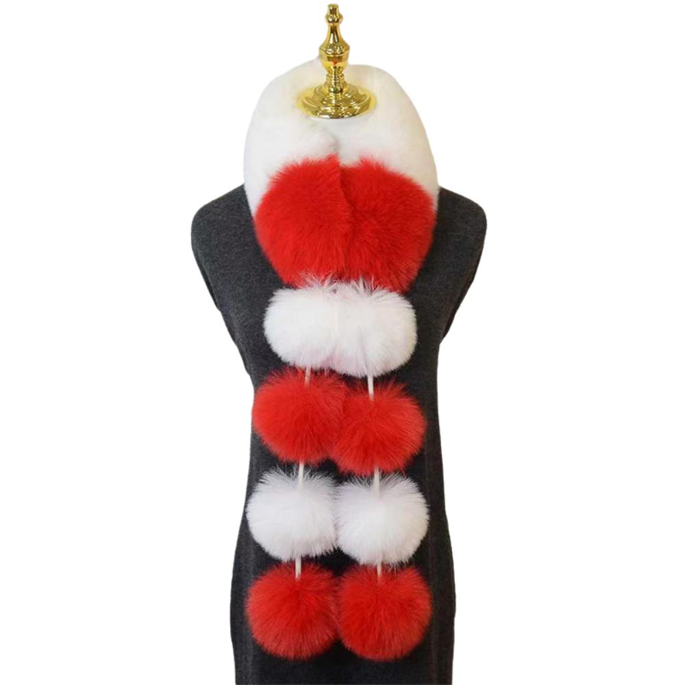 Cold-Proof Faux Plush Christmas Scarf Windproof Warmth Magnetic Scarf Cold Weather