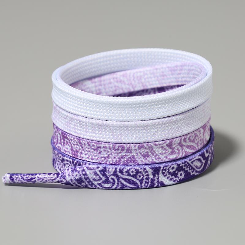 Cashew Flower Shoelaces for Sneakers Quality Fabric Gradient Shoe Laces Trendy 0.8cm Flat Laces for Shoes 120/140/160CM
