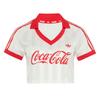 adidas Женская ретро-футболка с V-образным вырезом из вязаного полотна Originals x Coca-Cola