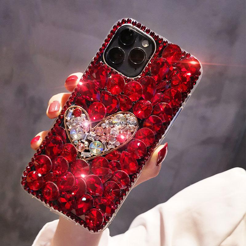 Модный чехол с кристаллами и бриллиантами для Iphone 14 13 12 11 Pro XS Max XR X 8 7 Plus/Samsung S23 S22 S21 S20 S10 A12 A22 A32 A52 A72/Redmi Note10 9 9A 9C 9T