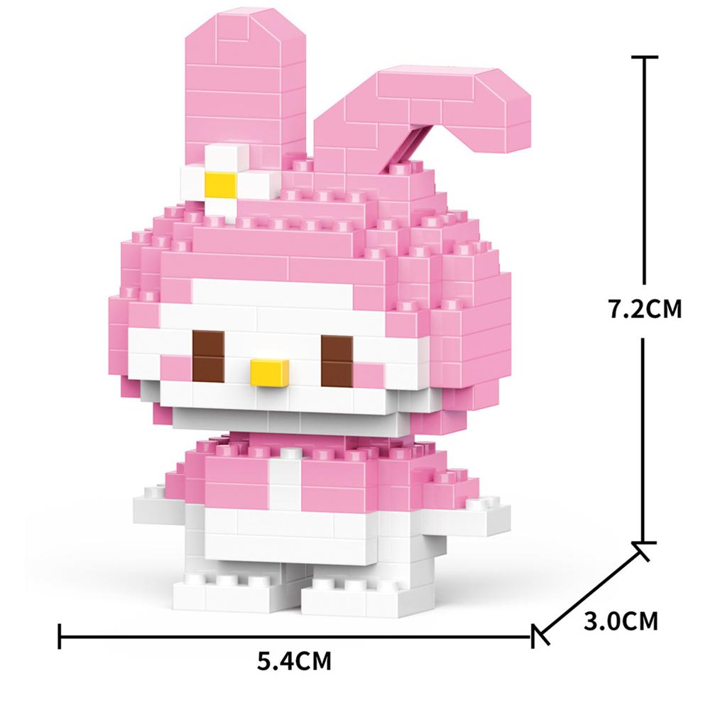 Cartoon Anime Blocks Kuromi My Melody Cinnamoroll Mouse Building Blocks Doll Toy Kids Birthday Gift