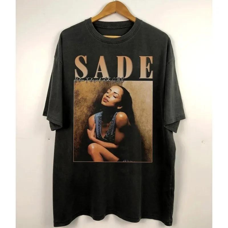 Fashion Retro Sade 90s Pop Music Fan TShirt New Summer Unisex Casual Retro Cotton Fashion Women And Unisex Tshirts