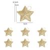 12/24pcs Gold Glitter Star Ornaments Xmas Tree Hanging Pendant 2026 Christmas Decorations for Home New Year Party DIY Gifts