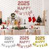 2025 Happy New Year Balloons Set Self-Sealing Aluminum Foil Balloons Happy New Year Banner Backdrop for New Year's Eve Party Decor Supplies