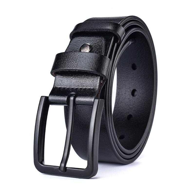 Men'S Leather Pin Buckle Belt Cowhide Belt Antique Casual Pants Belt
