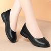 Туфли на низком каблуке с круглым носком для работы, черные одинарные туфли, профессиональные формальные туфли, женская обувь, удобные кожаные туфли для среднего возраста