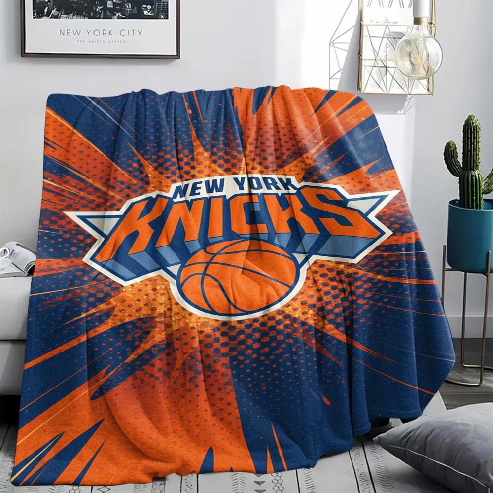 1Pc NY Knicks Print Flannel Blanket High Quality Warm Comfortable Cover for All Seasons Perfect for Gifts Home Decor