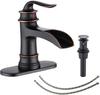 Waterfall Faucet Bathroom Faucet Single Handle One Hole Oil Rubbed Bronze Finish Large Spout Lavatory Faucets Oil Rubbed Bronze