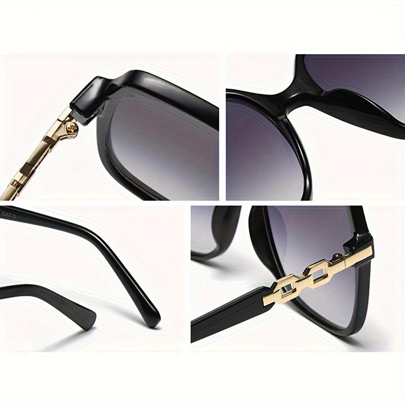 Неполяризованные шикарные модные солнцезащитные очки большого размера в квадратной оправе для женщин — металлическая оправа, антибликовые линзы из поликарбоната, модный аксессуар
