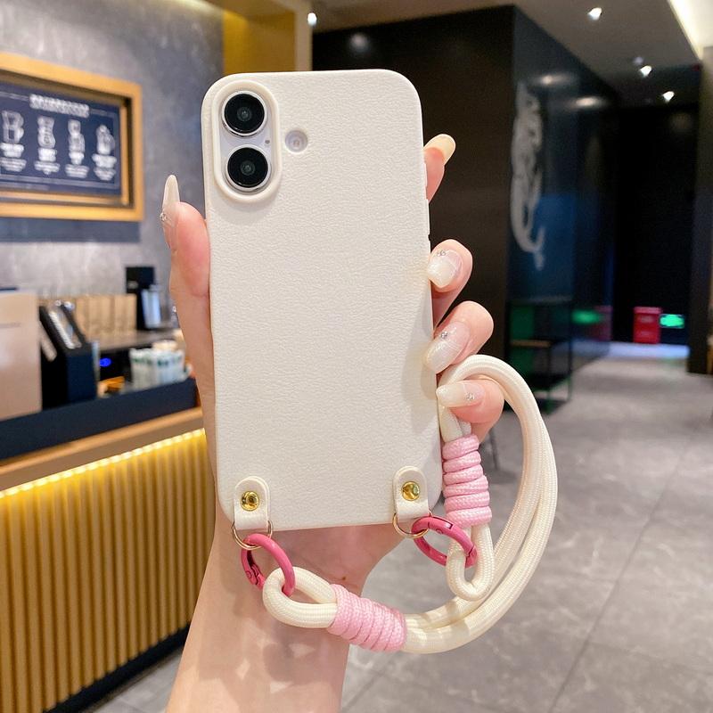 Цветной тонкий мягкий чехол для телефона iPhone 16 Plus 15 Pro Max 14 Pro 13 12 11 ремешок с ремешком матовый TPU противоударный защитный чехол для объектива