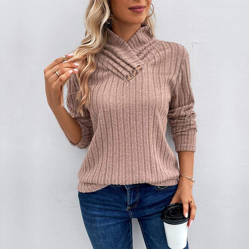 YYFS Женская мода, повседневные однотонные свитера с высоким воротом, осень-зима с длинным рукавом