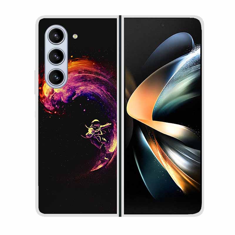Чехол для Samsung Galaxy Fold 6 Крутое Космическое Животное Прозрачные Жесткие Чехлы для Телефона для Galaxy Z Fold6 5G 2024 Задняя Крышка Zfold6 Чехлы Capa