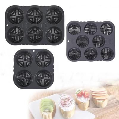 Силиконовая форма для булочек для гамбургеров с 4/6/8 отверстиями, антипригарная форма для выпечки, кухонные принадлежности