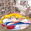 1pc Sailor Moon  Carpet, Round Rug, Comfortable, Suitable for Entryways, Living Rooms, Office, And Bedrooms, Christmas Decoration