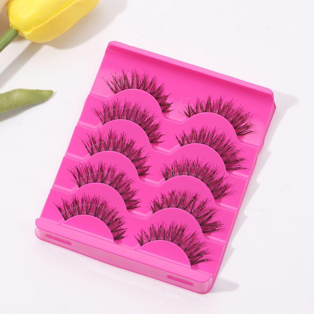 5 Pairs Beauty Makeup Black Cross Thick False Fake Eyelashes Eye Lashes Extension