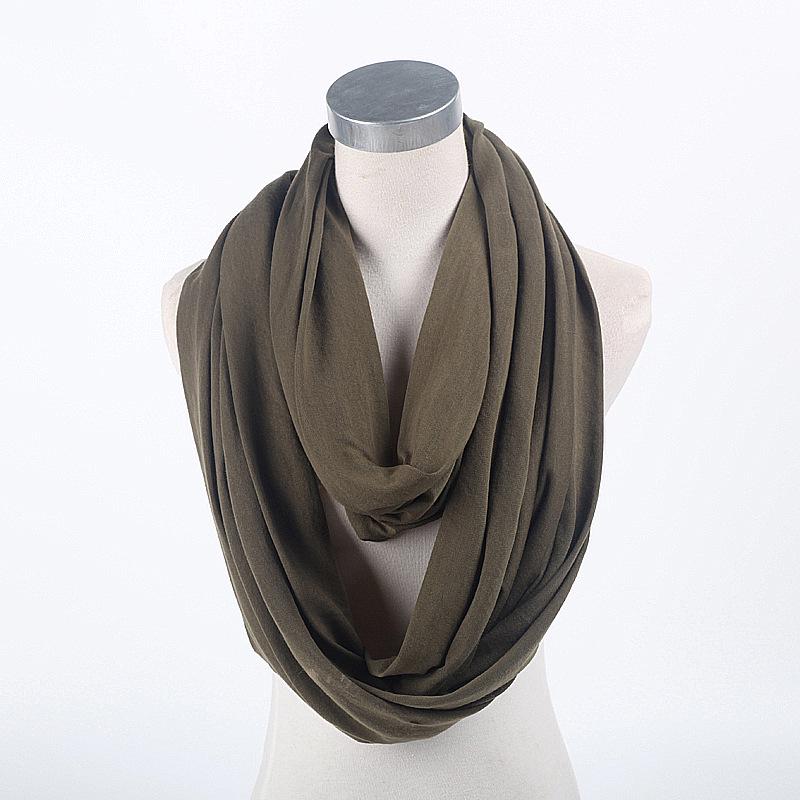 Solid Cotton Seamless Infinity Scarf, Shawl & Nursing Cover