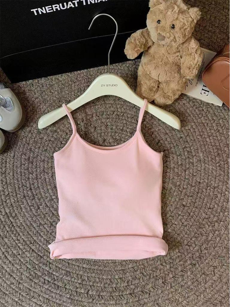 Шикарный бархатный зимний топ-майка с U-образным вырезом, на тонких бретелях и с подкладкой