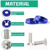 YESHMA 30 Pcs Bumper Fender Washers M6X20Mm With Bolts, Engine Bay Dress Up Fastener Kit Aluminum For Headlights Trunk License Plate Frame (Blue)