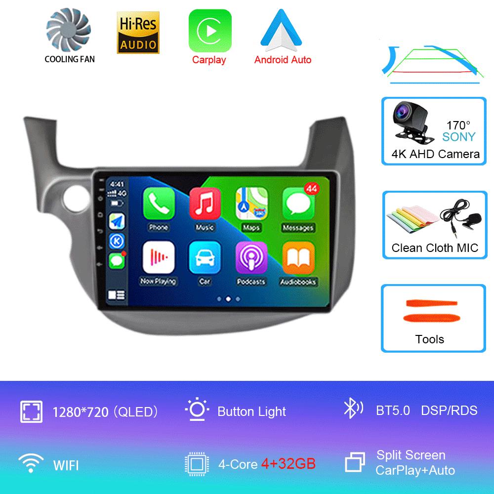 Android14 video Player Car Stereo Radio Multimedia Wireless Carplay Android Auto For HONDA FIT JAZZ 2008 - 2013 AUto GPS WIFI+4G