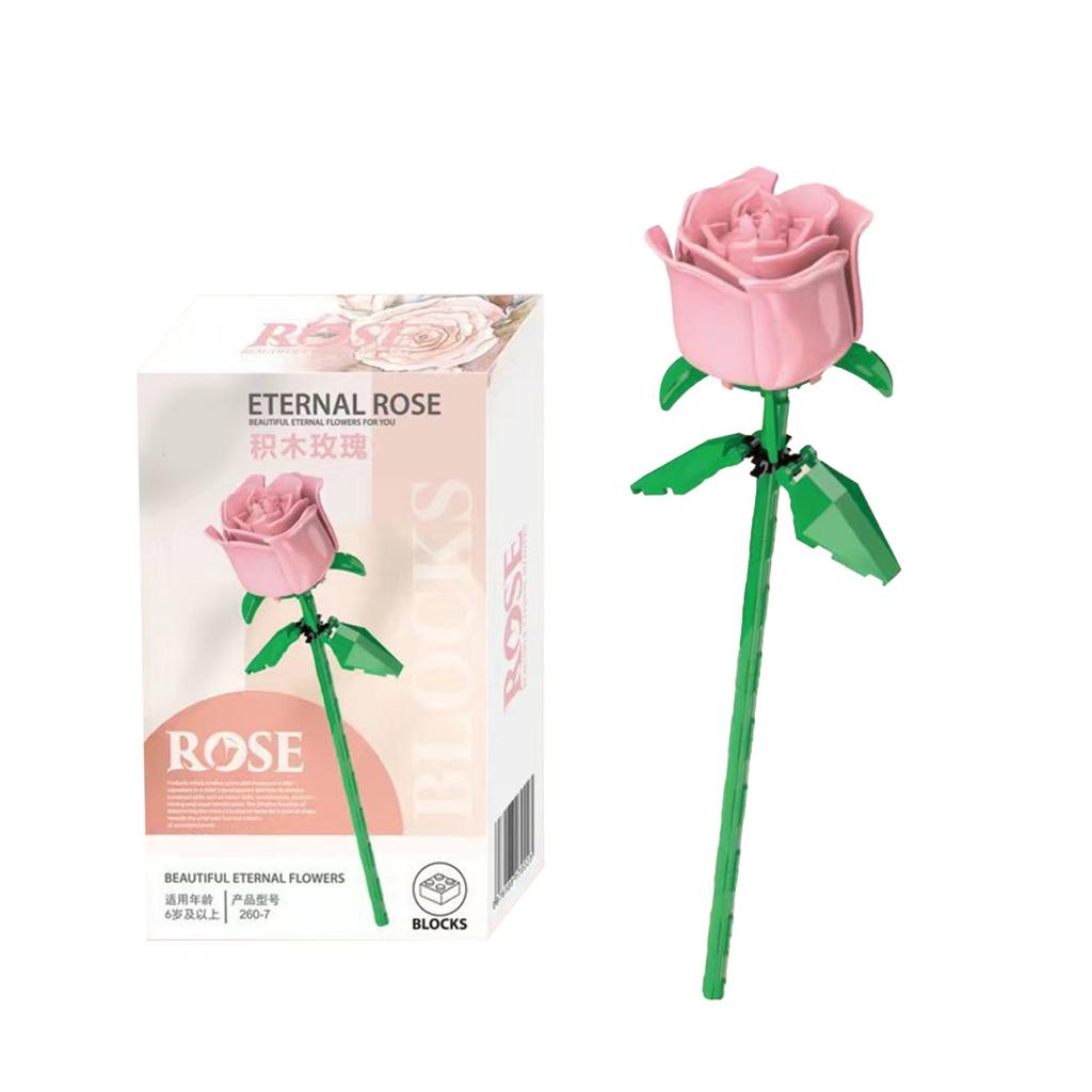 Rose Bouquet Building Block Set, Home Decoration Roses, Everlasting Bouquet Valentine's Day Gift For Her,