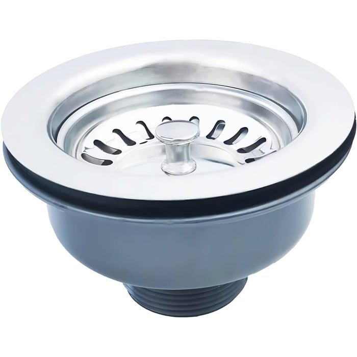 Bonde d'évier - AIMOONSA - ø114 mm 1½" - Sans trop-plein - Acier inox + ABS - Finition satinée