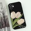 Элегантный чехол для телефона с цветком тюльпана для iPhone 16 15 14 13 12 11 Pro Max Mini X XS SE4 7 8 Plus 16E Ударопрочный силиконовый мягкий чехол