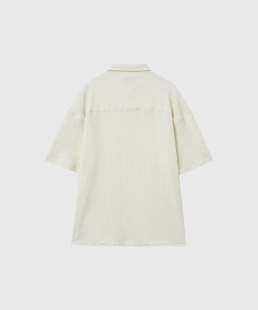 GENERALIDEA Man Pocket Wrinkle Half Shirt [Ivory] / Gf1Msh006