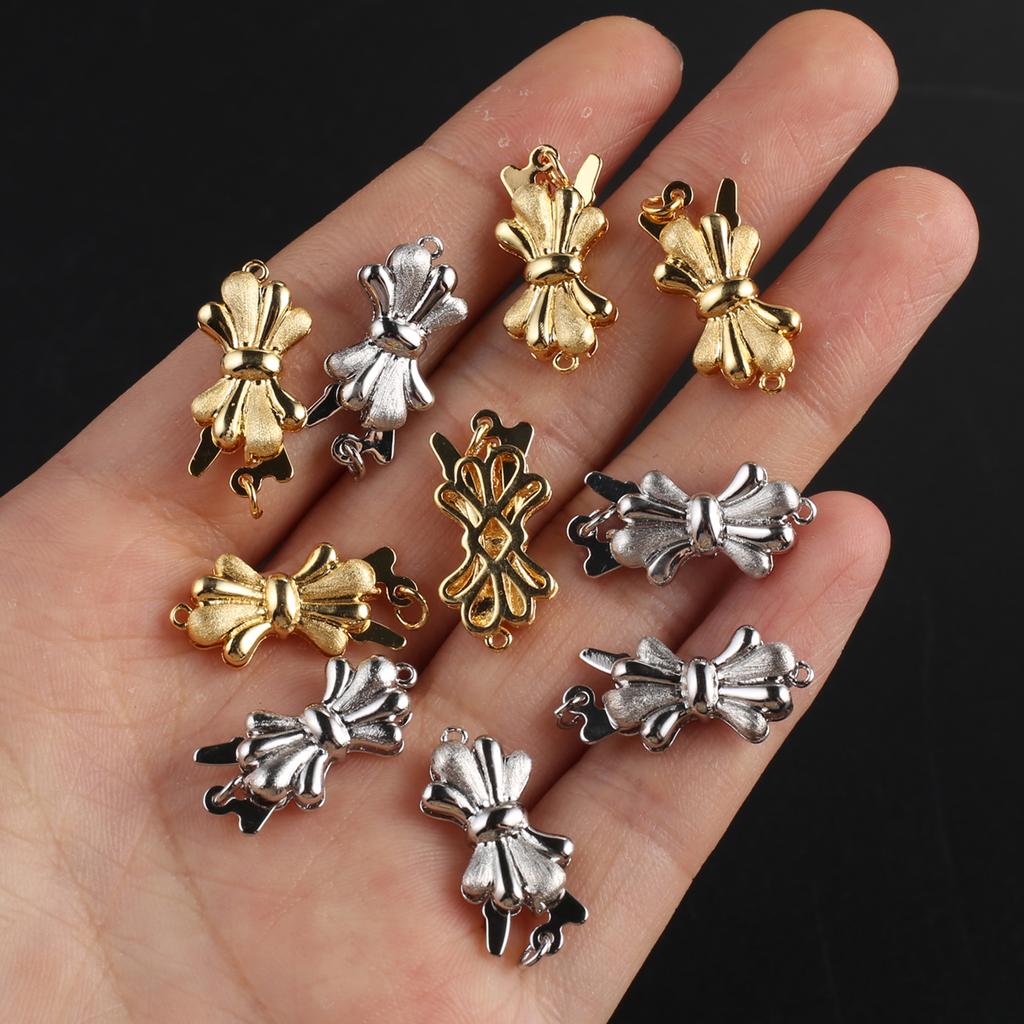 Застежки-банты для ожерелья, браслета, латунная пряжка в форме бабочки, крючки, разъем для DIY, аксессуары для изготовления ювелирных изделий