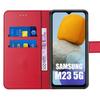 Чехол для Samsung Galaxy M23 5G Магнитная застежка Эффект кожи Стильный Красный