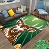 Deer with Cross & Green Rays suitable as a non-slip mat for the living room or bedroom sofa