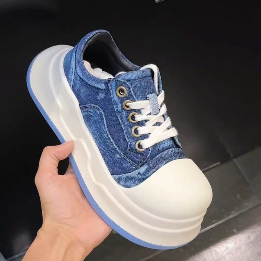 Пара тупоносых Микки с большой головой, женские весенне-летние новые уродливо-милые парусиновые туфли на платформе, спортивная и повседневная обувь