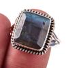 Натуральный лабрадорит, ручная работа, кольцо из стерлингового серебра 925 пробы, размер 9 r7t12