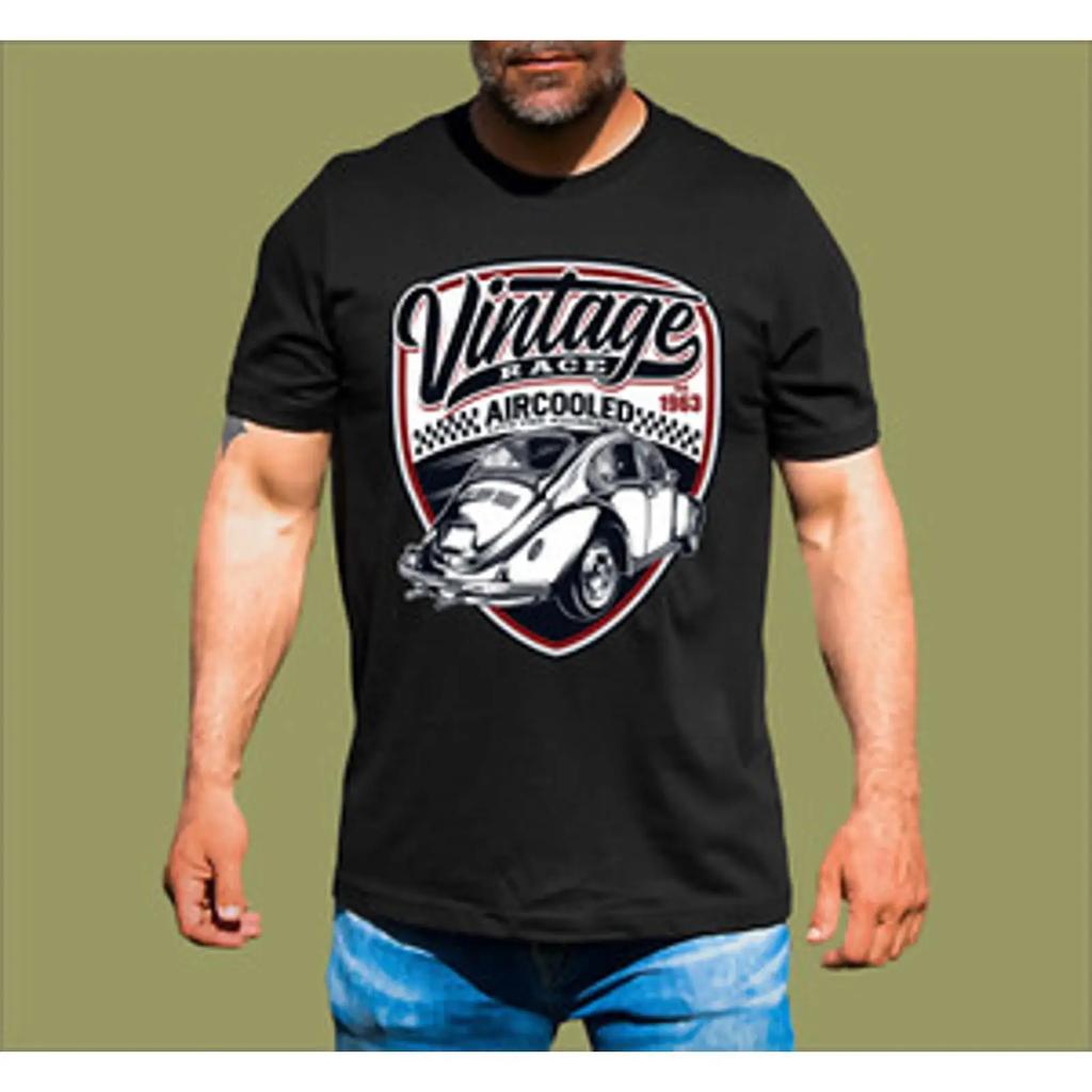 Vintage Air Cooled T Shirt Vintage Top For Everyday Wear Designer Clothes Graphic Stretched Breathable Streetwear Homme