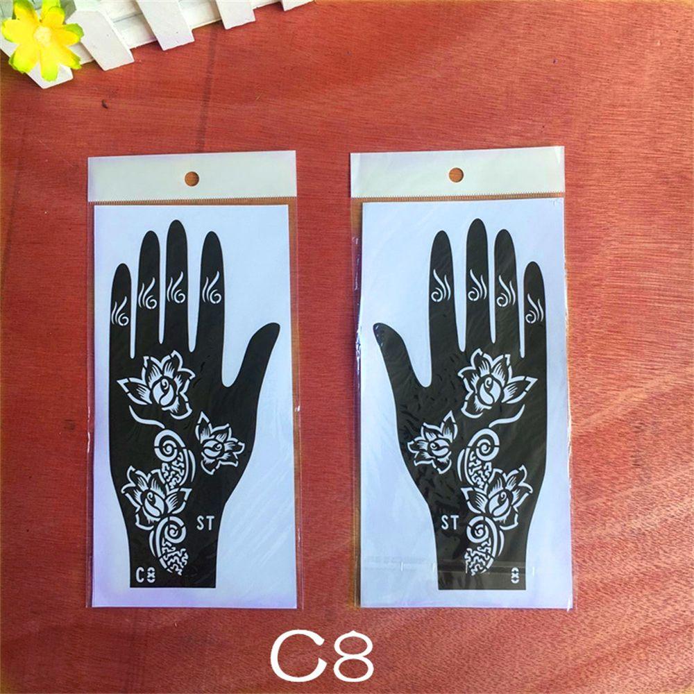 Lace Transfer Flower Tattoo Stencil NEW Black Henna Hand Arm Tattoo Henna Stickers Hollow Drawing Body Art Temporary Decal