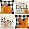 Thanksgiving Pumpkin Pillow Case Autumn Plant Flower Print Pillow Case Home Living Room Sofa Cushion Case