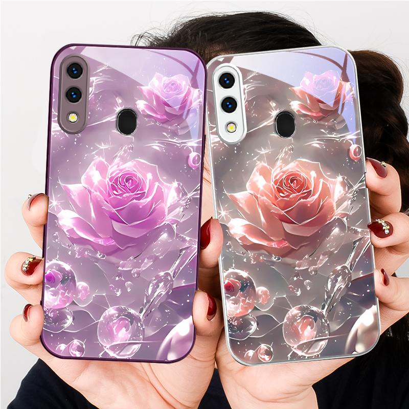 Розы цвета ледяного кристалла Для Samsung A20 30 22 23 24 25 26 31 32 33 34 35 42 50 51 52 53 54 55 56 70 71 72 73 стеклянный чехол для телефона