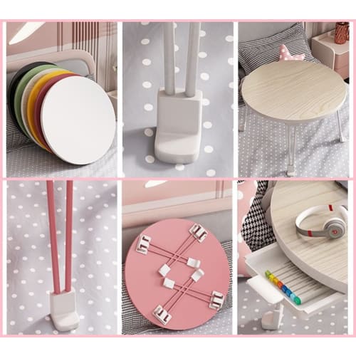 [2025 NEW Folding Table, Round Mini Table, Perfect for Single Living] Folding Desk, Round Mini Table, Laptop Stand, Enhanced Stability, Multi-function