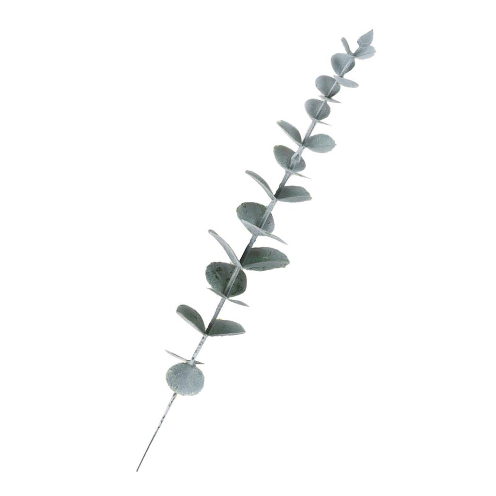 Декоративный стебель эвкалипта 24 листа Пластик Железная проволока Искусственный поддельный стебель эвкалипта для украшения дома, вечеринки, свадьбы