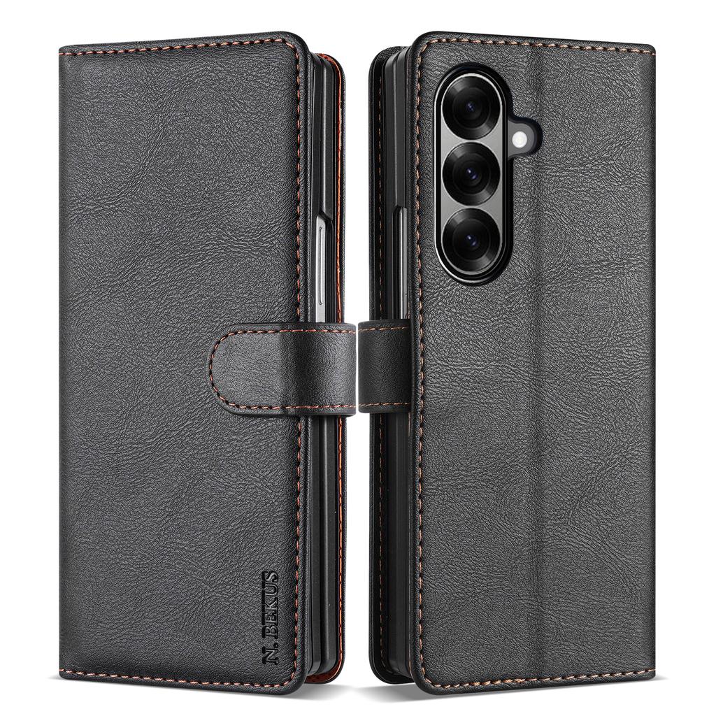 Кожаный кошелек-книжка с откидной крышкой для Samsung Galaxy Z Fold 7 6 5 4 3 5G Магнитный притяжение Карман для карт Кошелек Складная обложка Сумка-книга Чехол