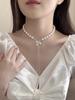 Ожерелье из жемчуга с цветком из ледяного кристалла, женское, 2025 год, новая темпераментная цепочка на ключицу, легкая роскошь, нишевое, высококлассное, выдвижная цепочка для шеи