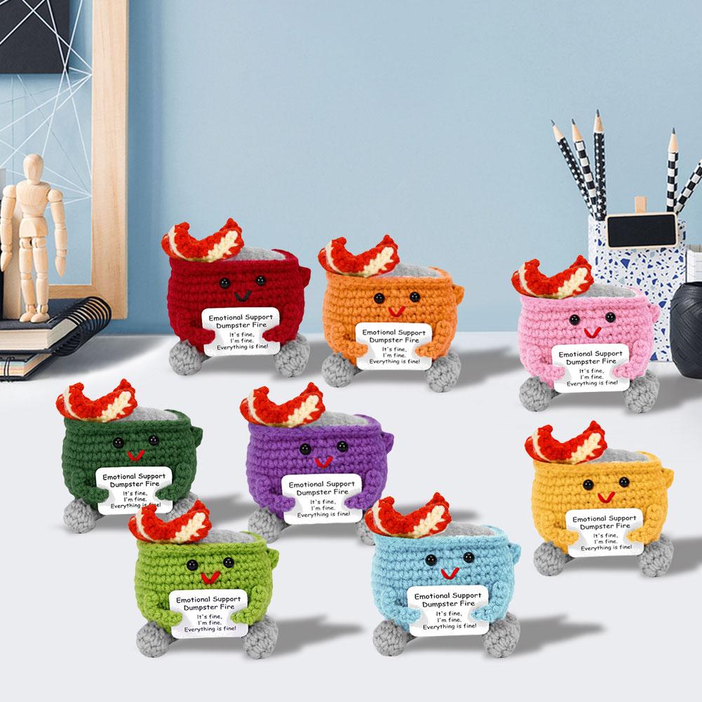 Вязаный Помойный огонь Милый Эмоциональная поддержка Помойный огонь Позитивный Вязаный Помойный огонь Украшение для офиса и дома Подарки