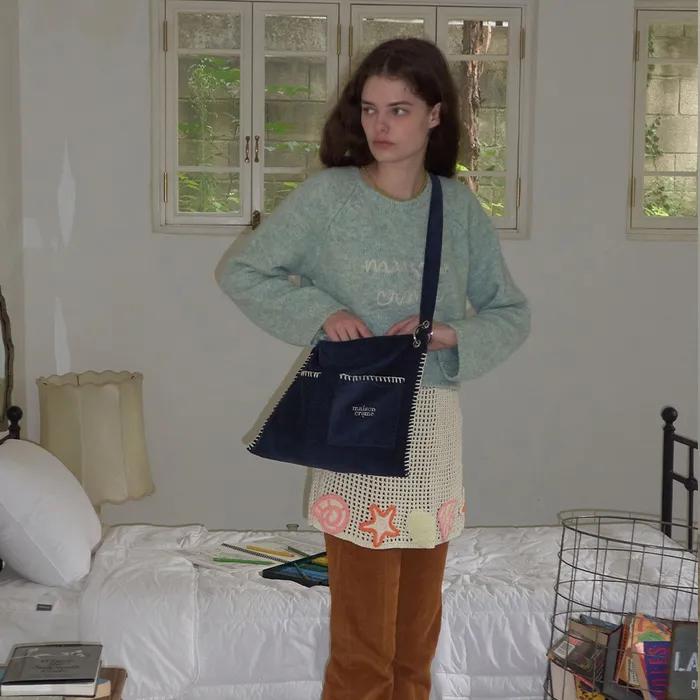 Grande Collage Bag _ Corduroy Navy