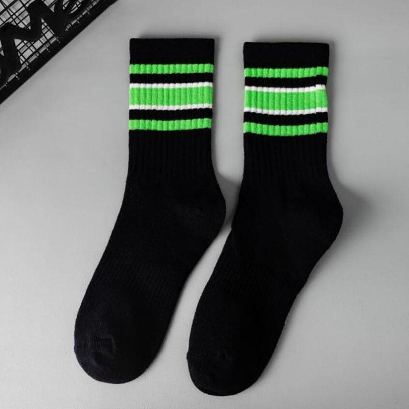 Unisex Men Woman Socks Casual Fashion Striped High Quality Cotton Socks Women Soft Breathable Harajuku Streetwear White Socks